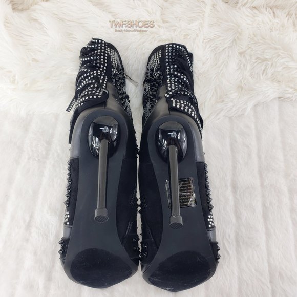 Stunning Rhinestone Stud Sexy Fringe Ankle Boots Size 10 LAST ONE - Picture 10 of 13